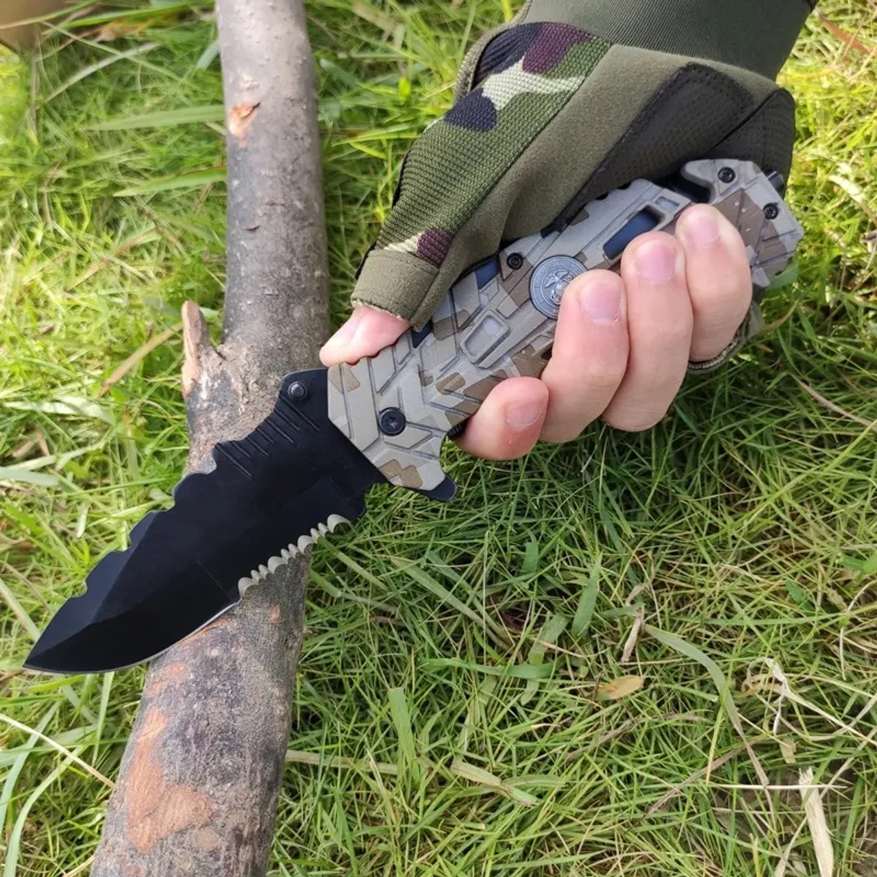 Massive Camo Military Knife