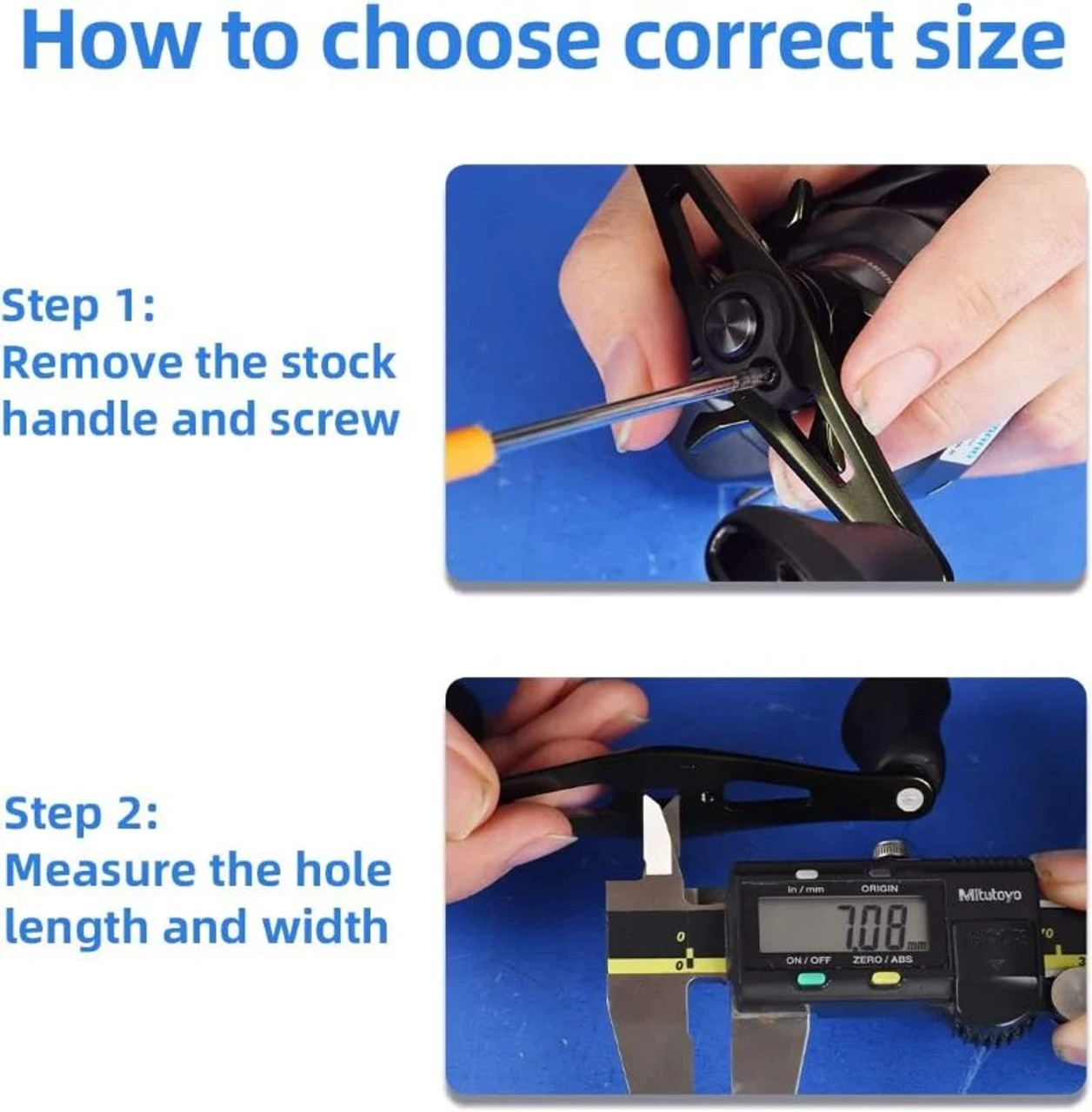 Aluminum Handle for Baitcasting Reel with TPE Knob