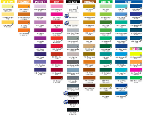 Prowrap Color Chart