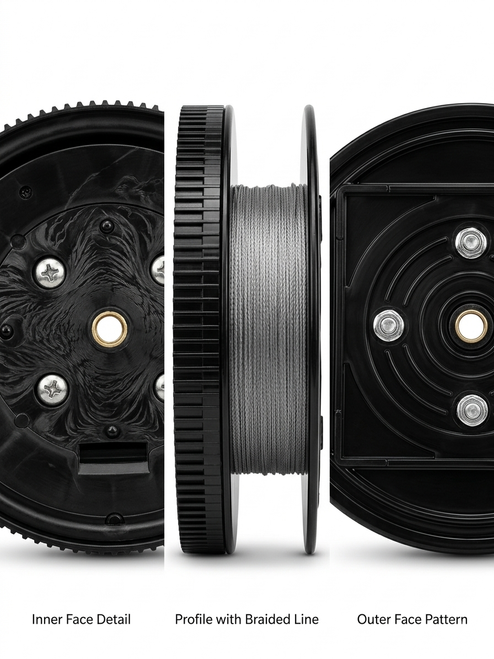 9238 HP DOWNRIGGER SPOOL ASSEMBLY WITH BRAIDED LINE