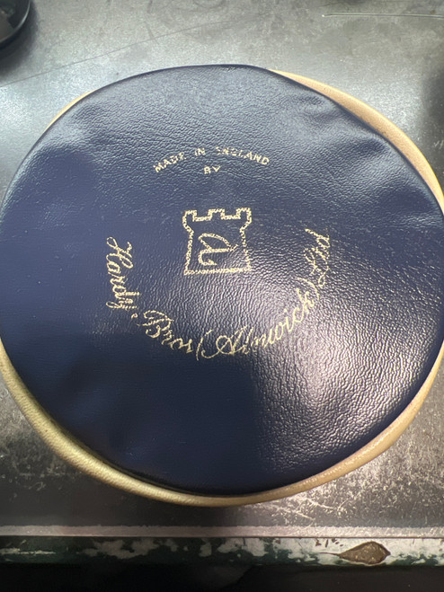 Rare Blue & White Hardy Fly Reel Case – Large 5.4" Zippered Pouch