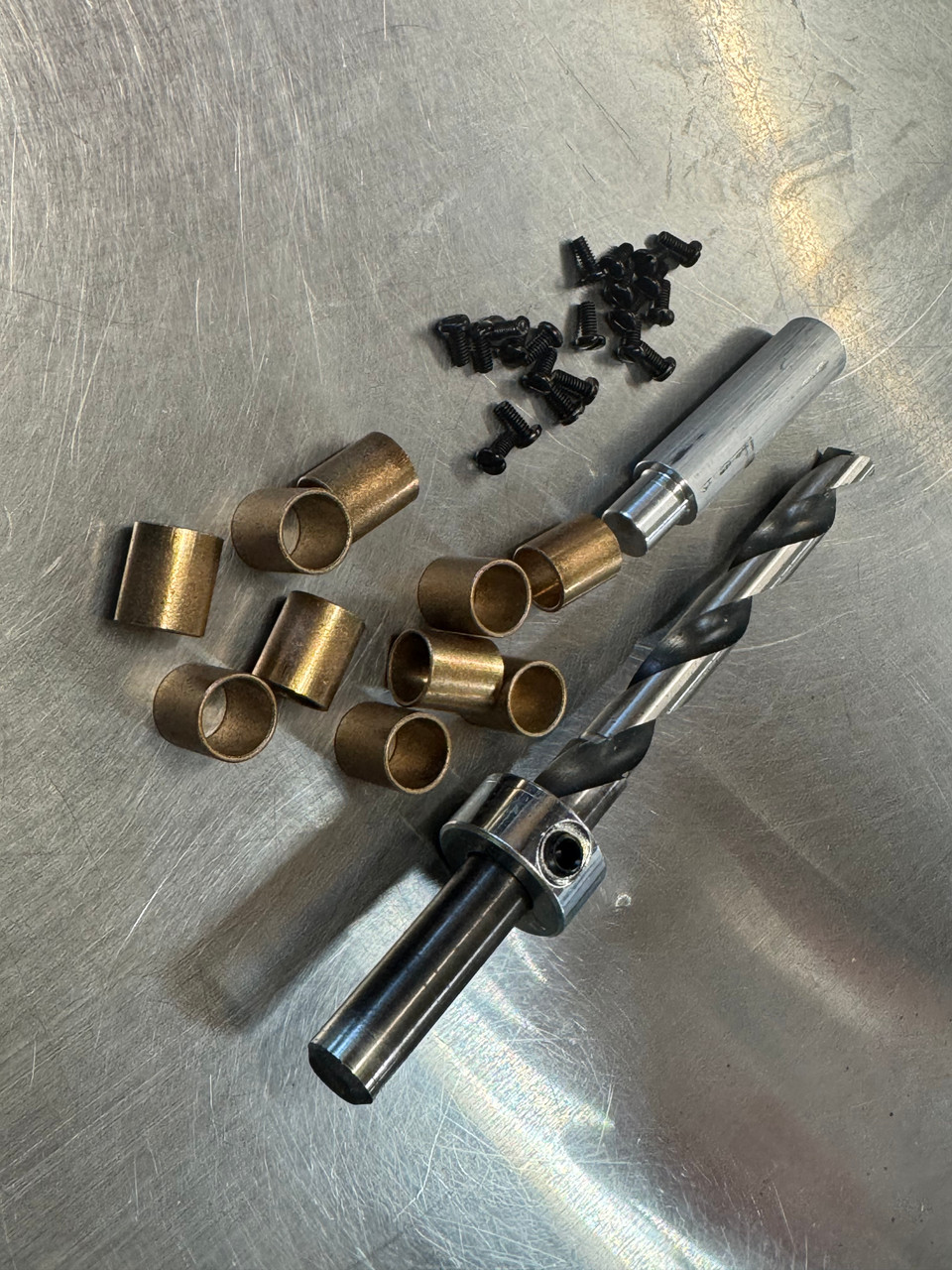 Secondary Shaft Bushing Kit, drill bit, bronze bushings, screws and bushing driver!!