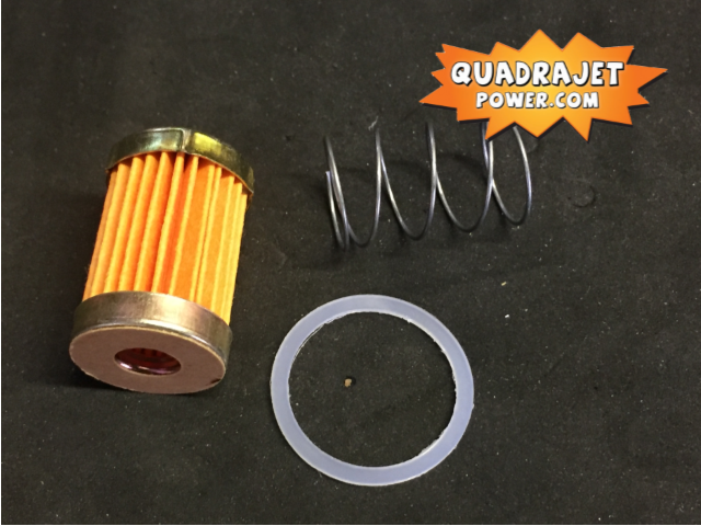 Short Fuel Filter Kit with Spring Gasket and Check Valve 1972 to 89 Quadrajet Power Store
