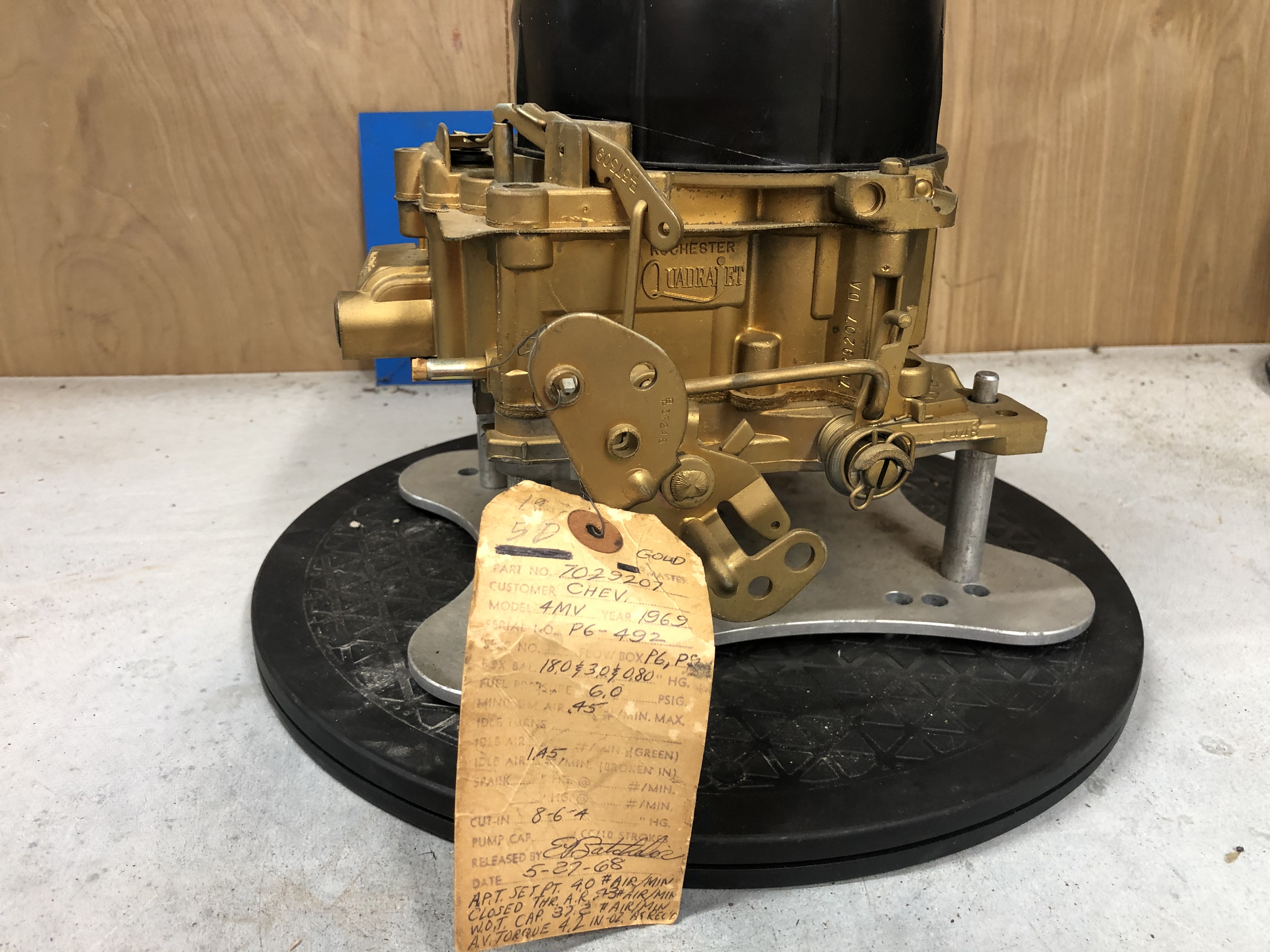 Chevrolet 1969 350 Quadrajet 7029207 ENGINEERING MASTER