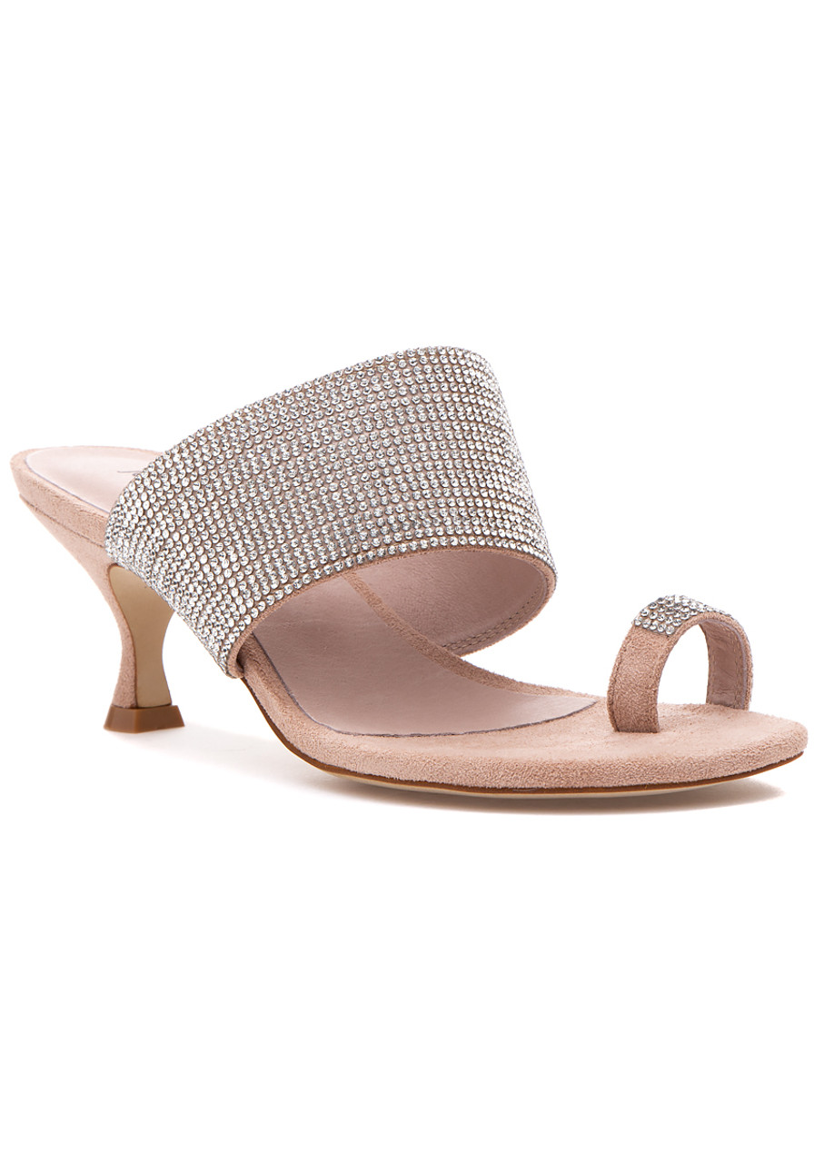 Elina Sandal Champagne Suede - Jildor Shoes