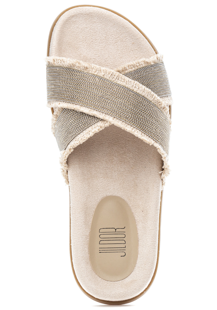 Jildor Fannie Sandal Natural Canvas