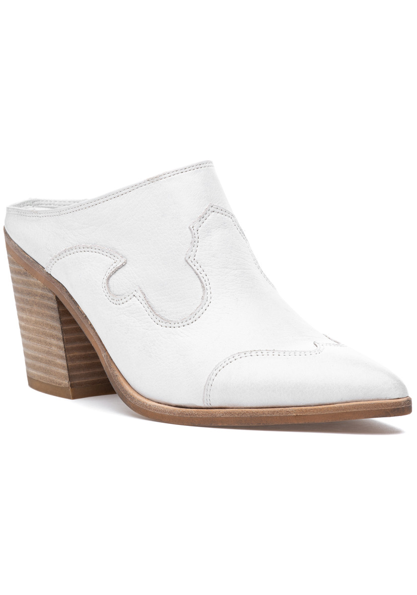 Silent D Mopat Mule White Leather