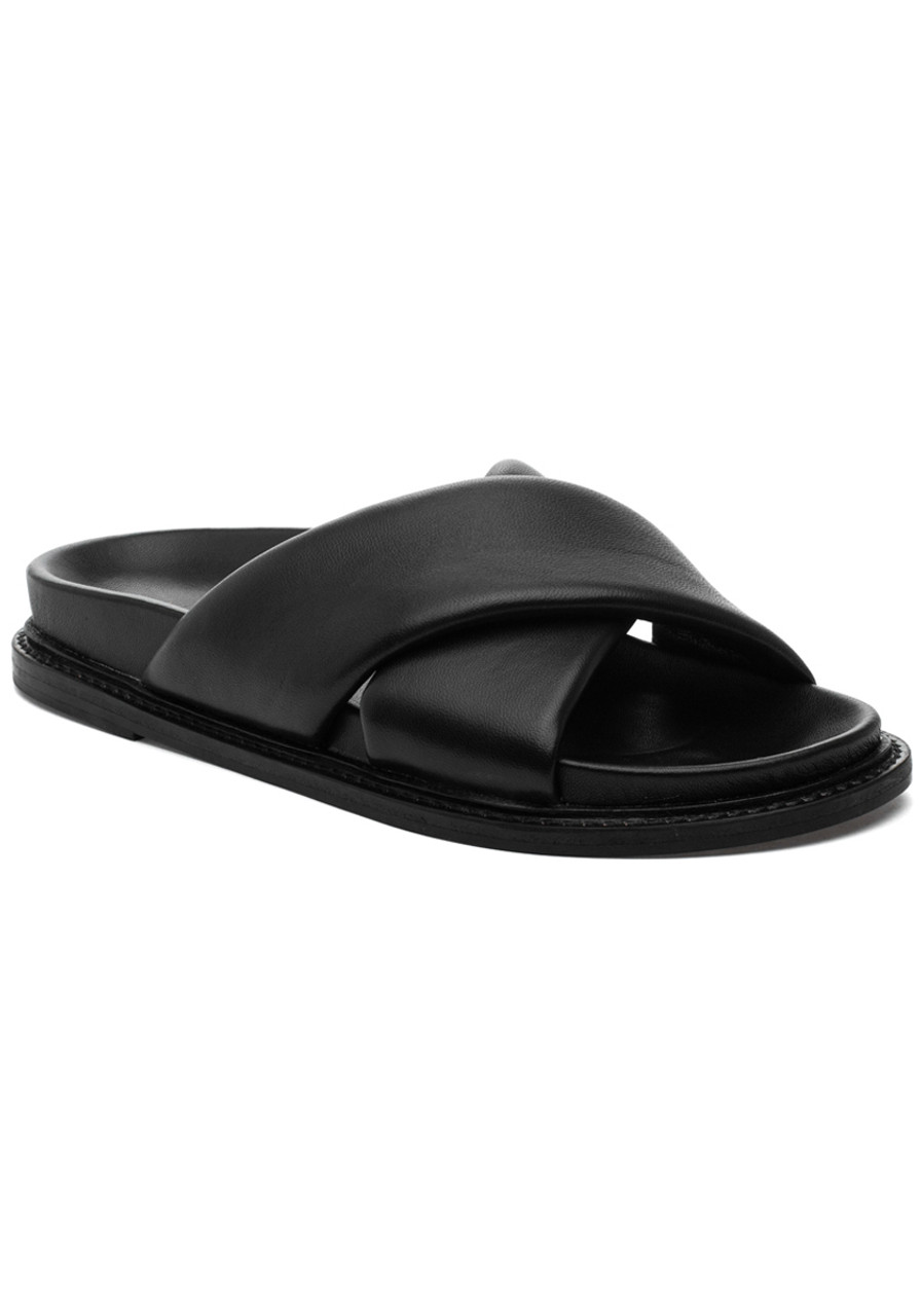 Roland Sandal Black Leather