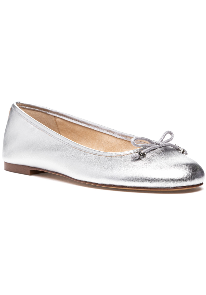 Sam Edelman Felicia Luxe Flat Soft Silver Leather