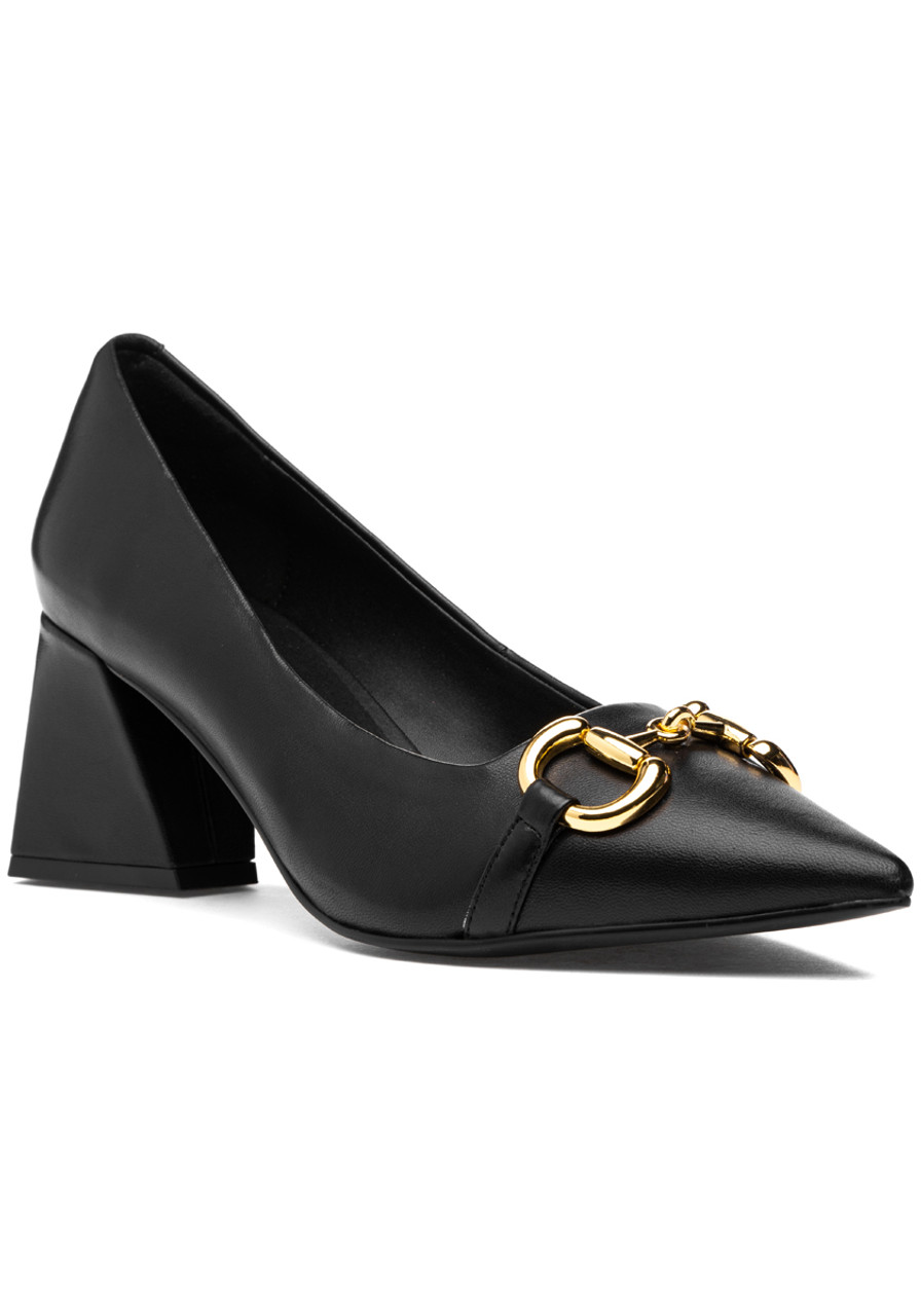 Jeffrey Campbell Happy Hour Pump Black Leather