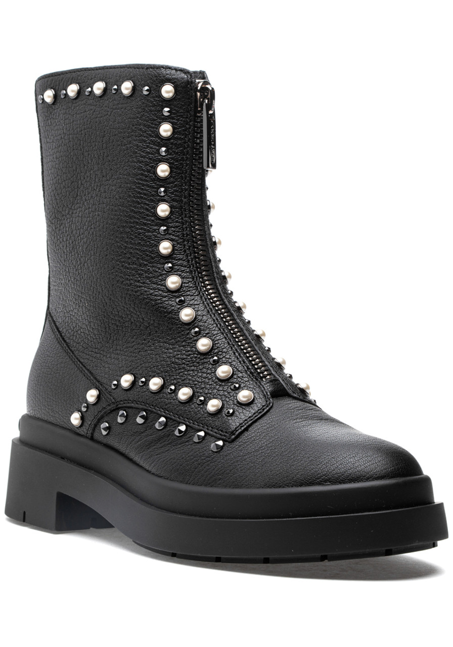 Jimmy Choo Nola Flat Boot Black/Pearl/Gunmetal