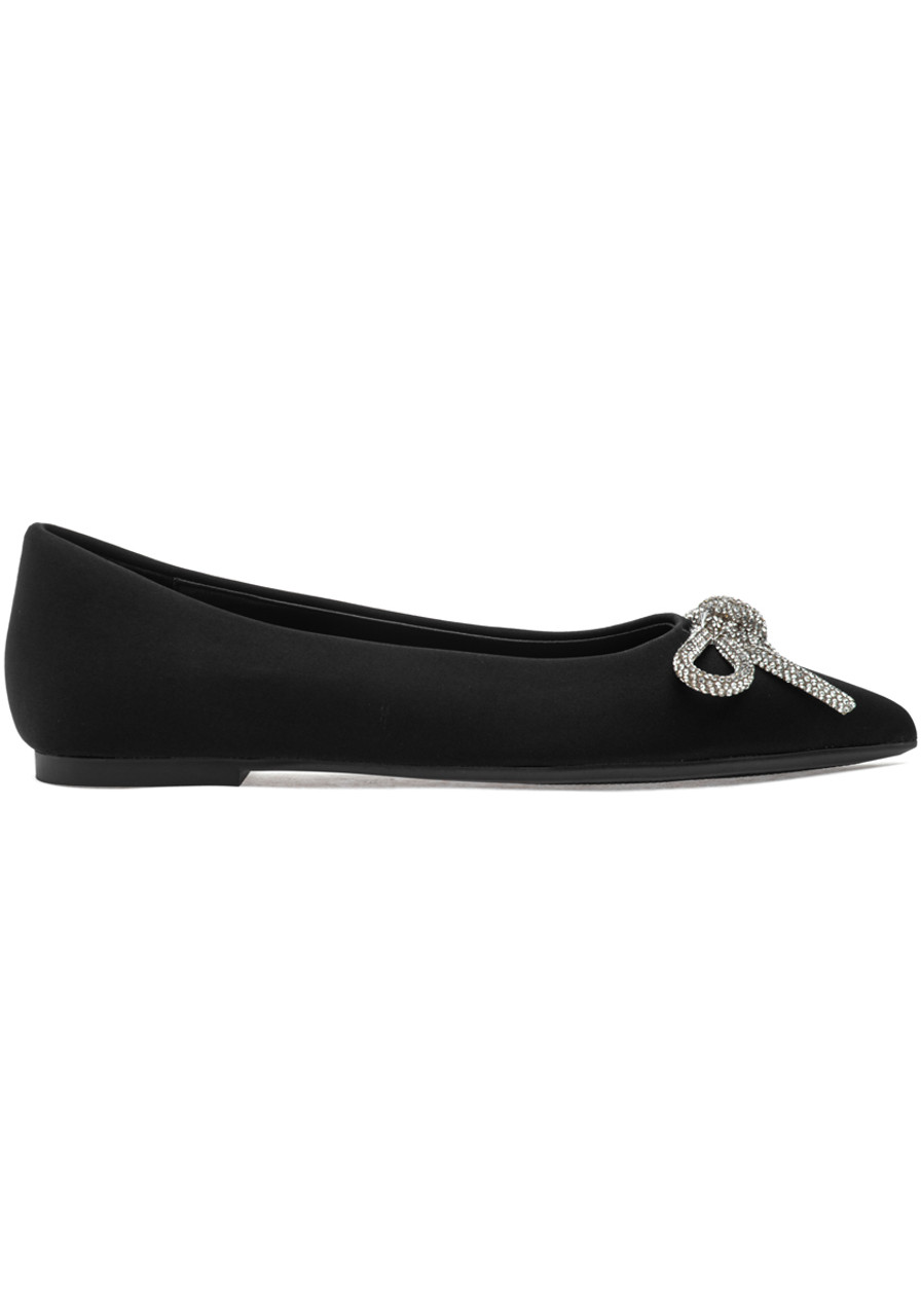 Steve Madden Elina Flat Black Satin