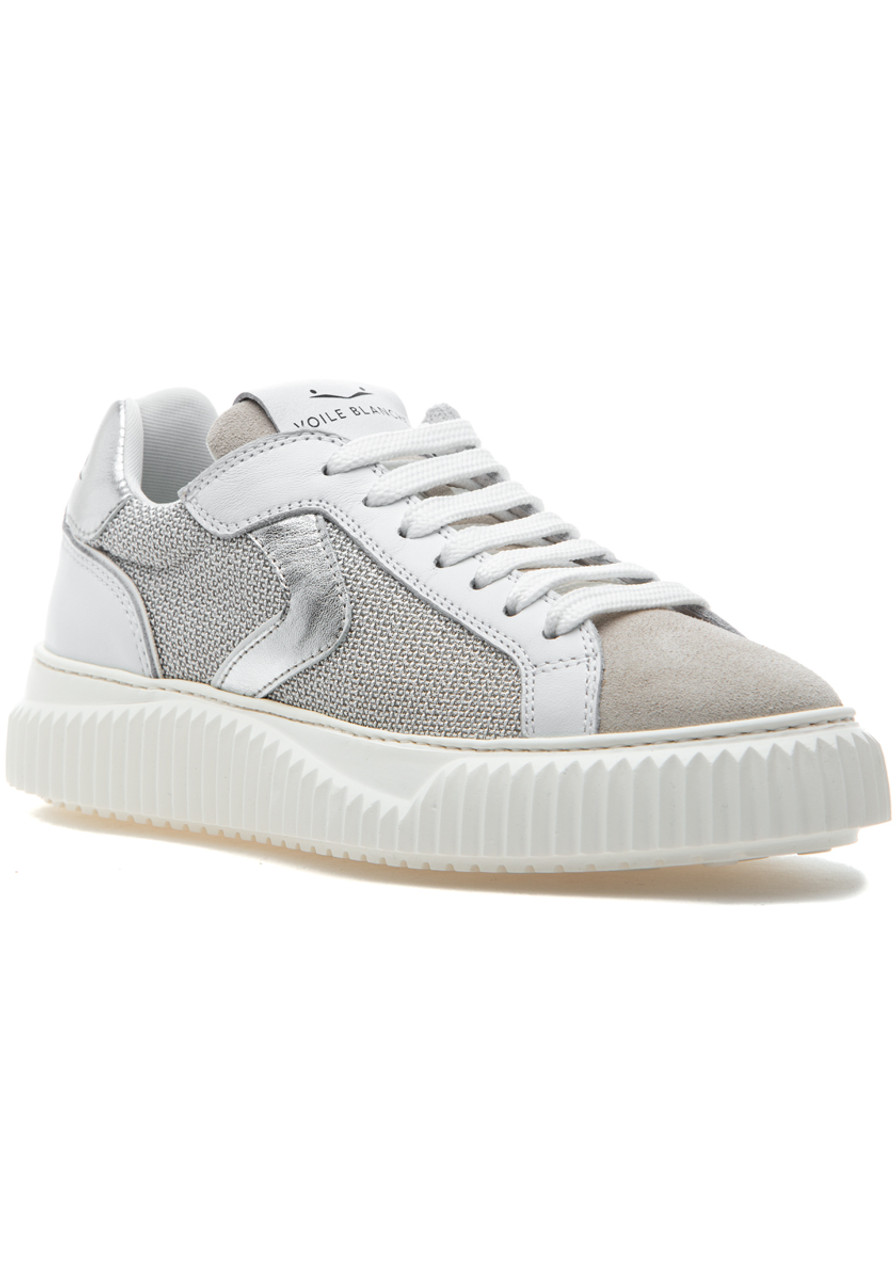 送料関税込【VOILE BLANCHE】LIPARI WOVEN レザー スニーカー Voile Blanche Lipari Sneaker Gray/White/Silver