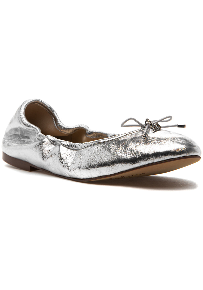 Sam Edelman Felicia Flat Soft Silver Leather