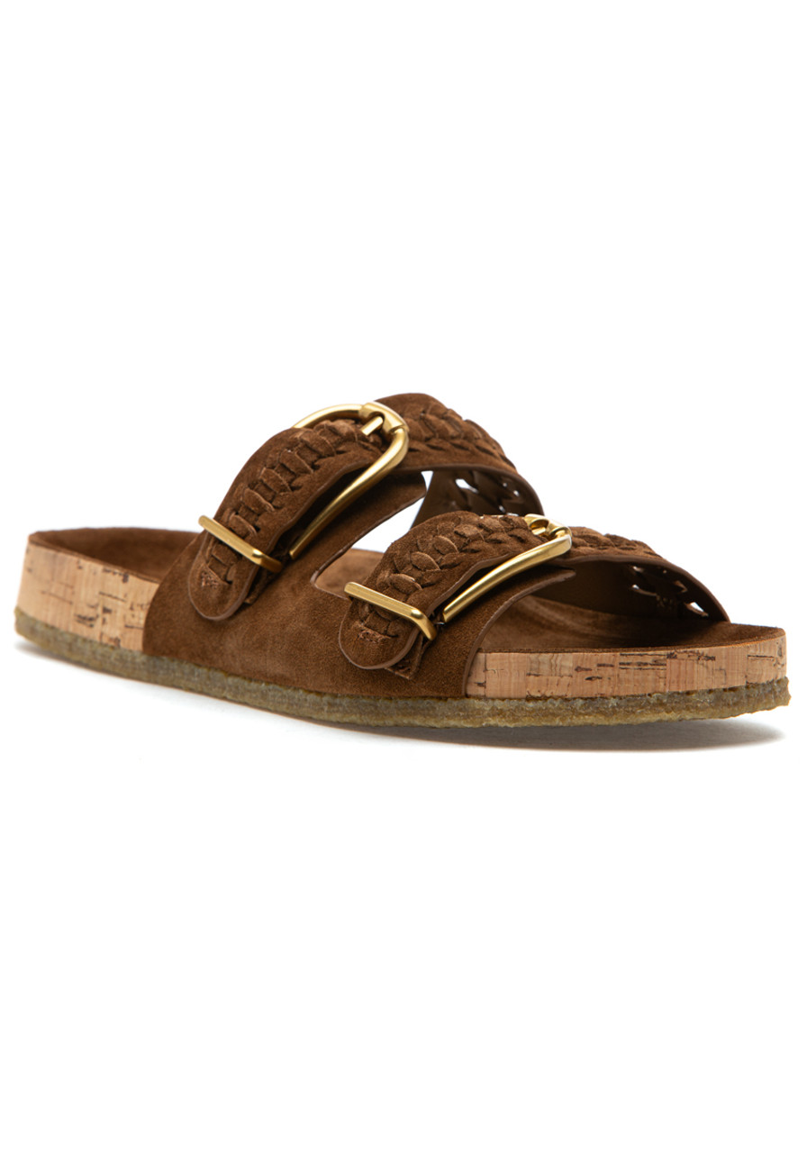 Veronica Beard Paige Sandal Hazelwood Suede