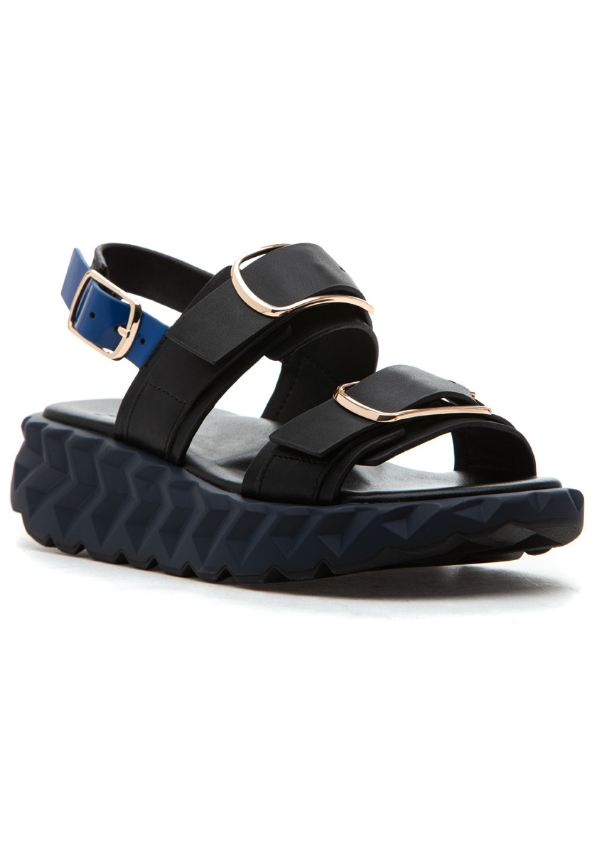4CCCCEES Jabara Sandy Sandal Black Leather