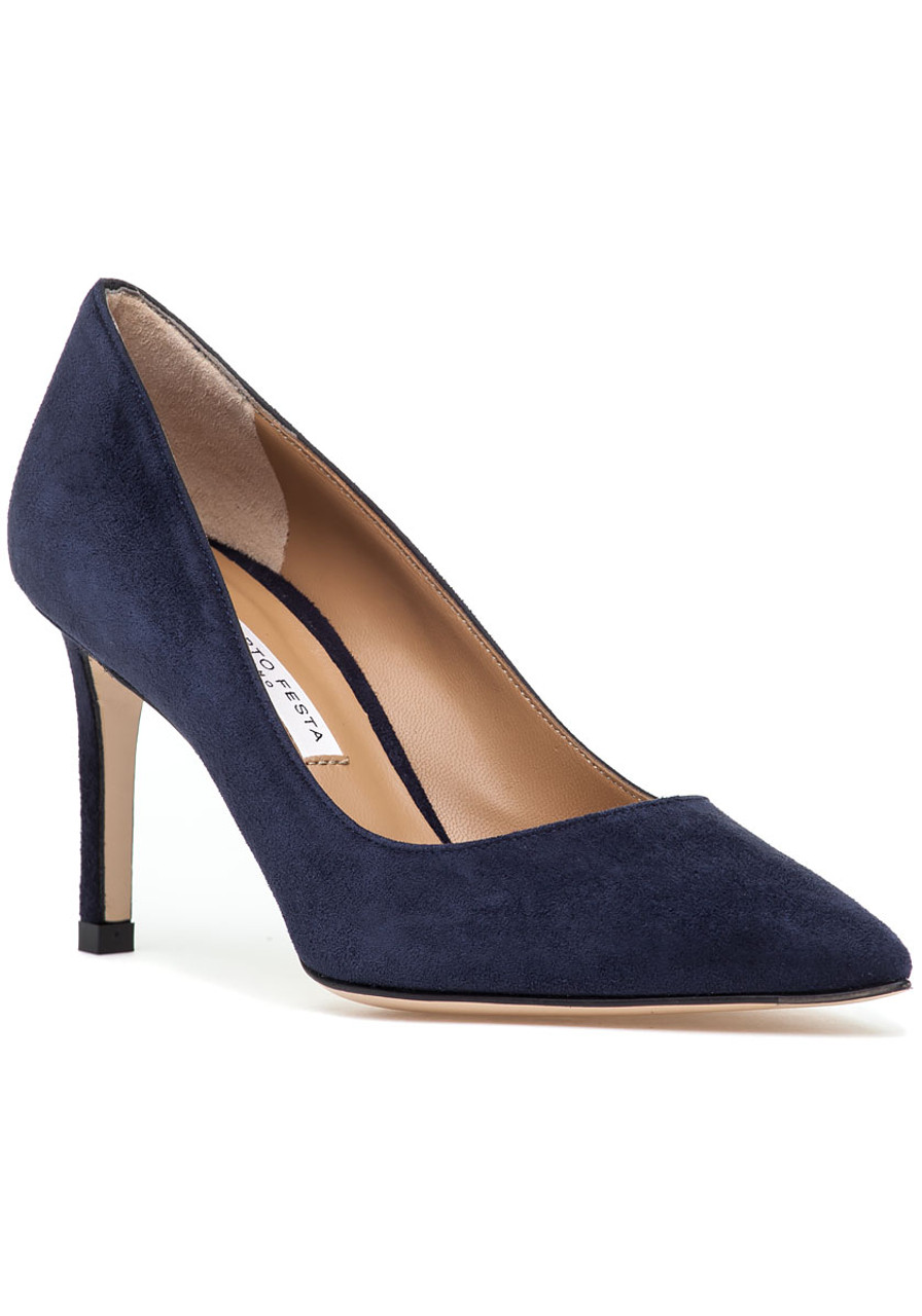 navy suede pumps