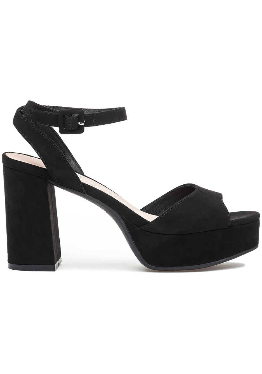 Theresa Sandal Black Microsuede - Jildor Shoes