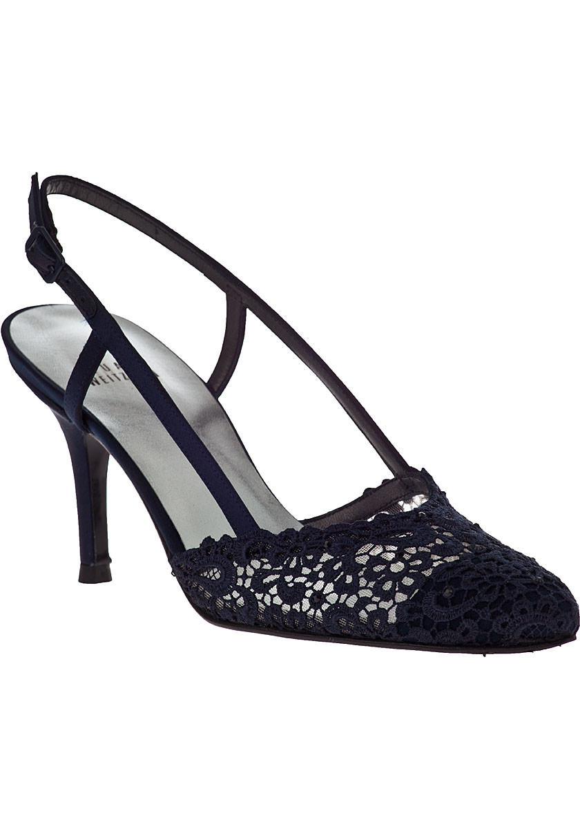 navy lace pumps