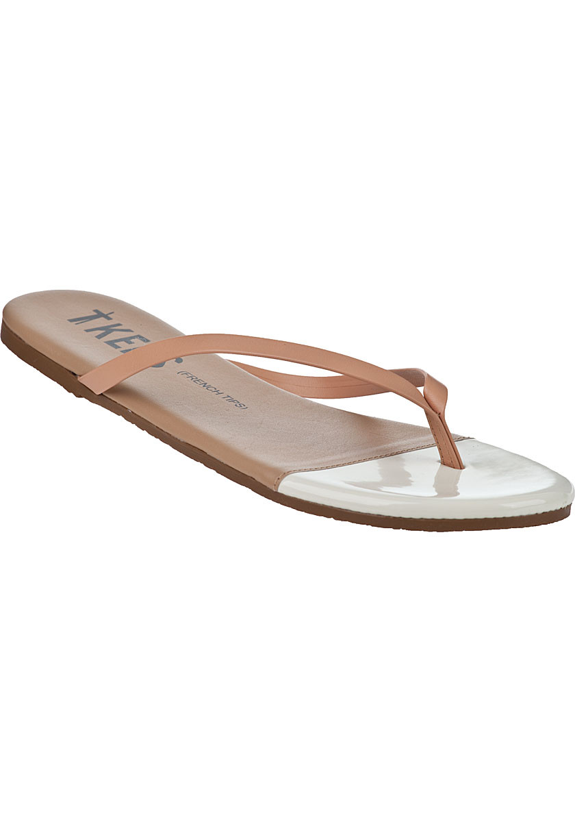 ティキーズ tkees french tips パイソン サイズUS7 24cm Tkees French Tips Flip Flop Ivory Sand Leather