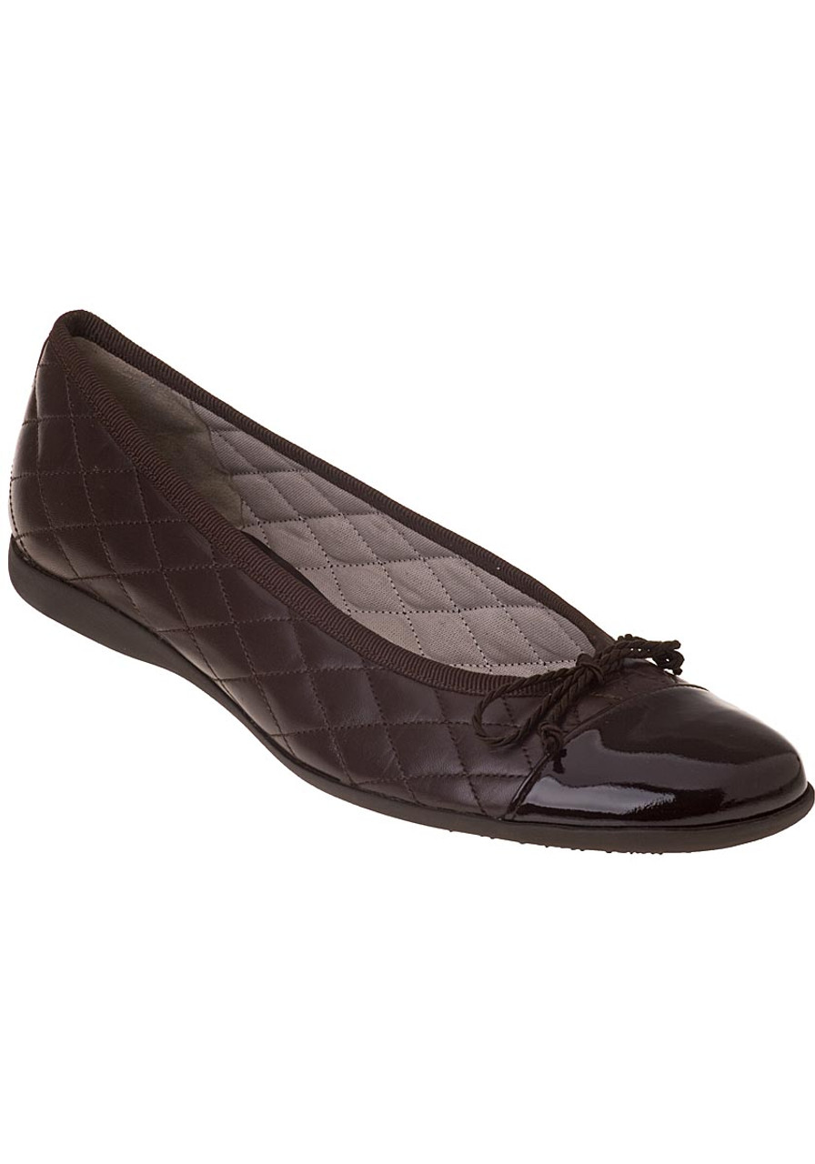 French Sole Passport Ballet Flat Brown Leather