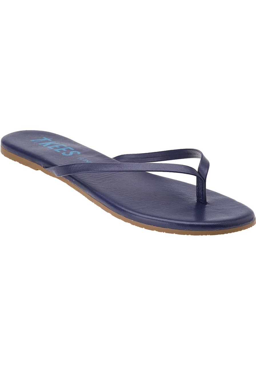 Tkees Liner Flip Flops Twilight Blue Leather