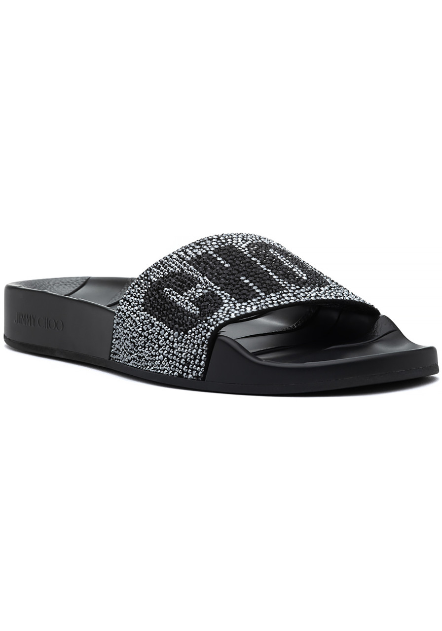 Jimmy Choo Rey F Slides Black