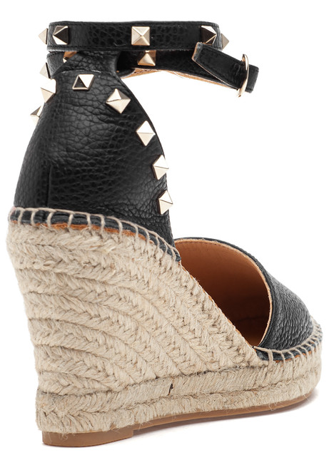 Truffle Collection studded flatform espadrille sandals in black | ASOS