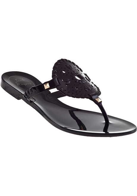 Jack Rogers Leather Slide Sandals - Caroline-Black-8.5M (MSRP $109) A483269  NEW | eBay