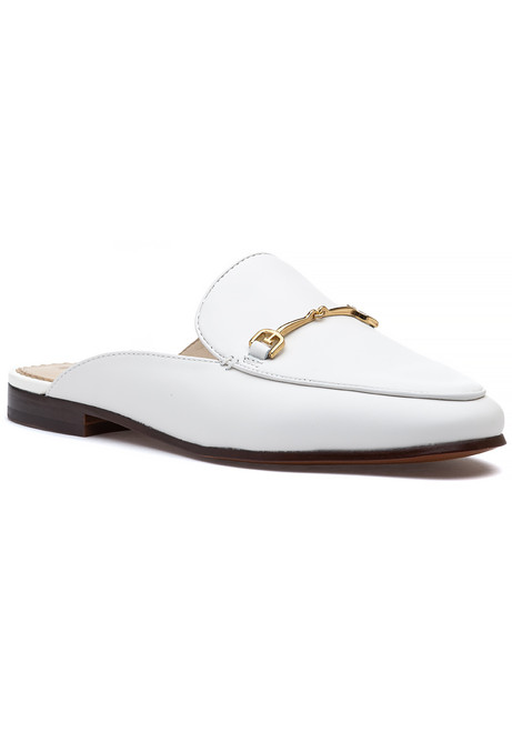 Linnie Mule Bright White Leather - Jildor Shoes