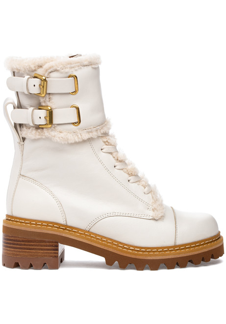 See by Chloe Mallory Boot Ivory Leather