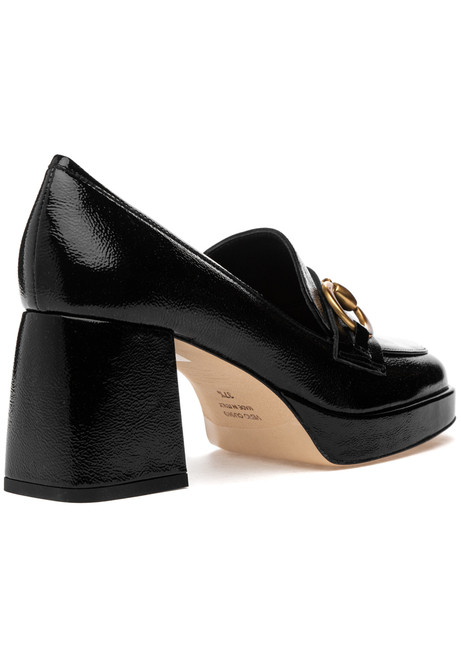275 Central Cal Loafer Pump Black Crinkle Patent