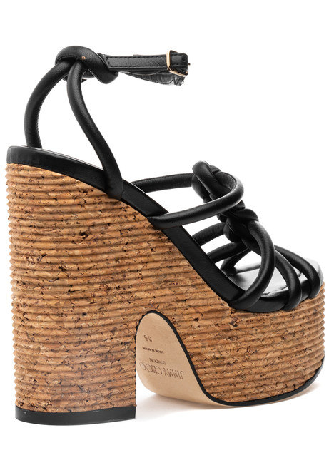 【JIMMY CHOO】Clare Wedge 130-Mna-Silver ★関税送料込み Jimmy Choo Clare Wedge 130 Sandal Black Leather