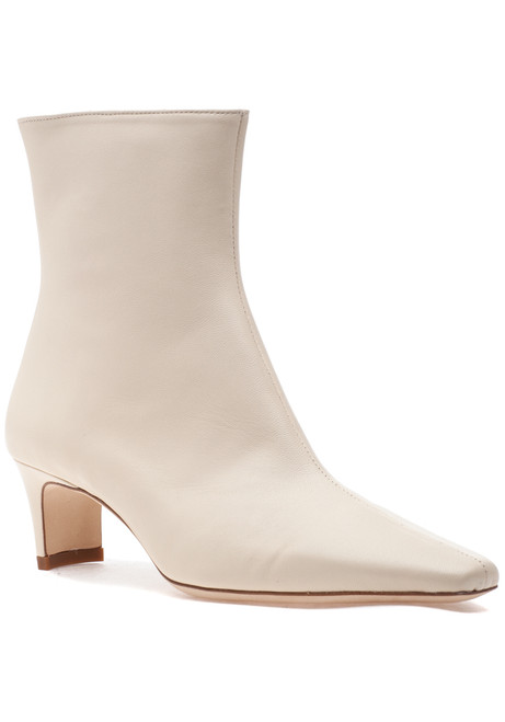 Staud Wally Ankle Boot Cream Leather