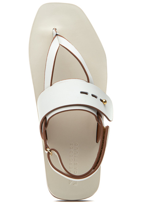 Mercedes Castillo Adria Sandal Cream Leather