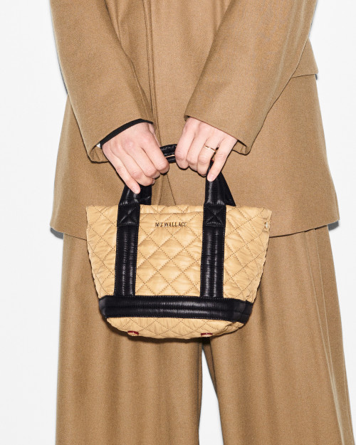 MZ Wallace Handbags Mini Empire Tote Camel & Black