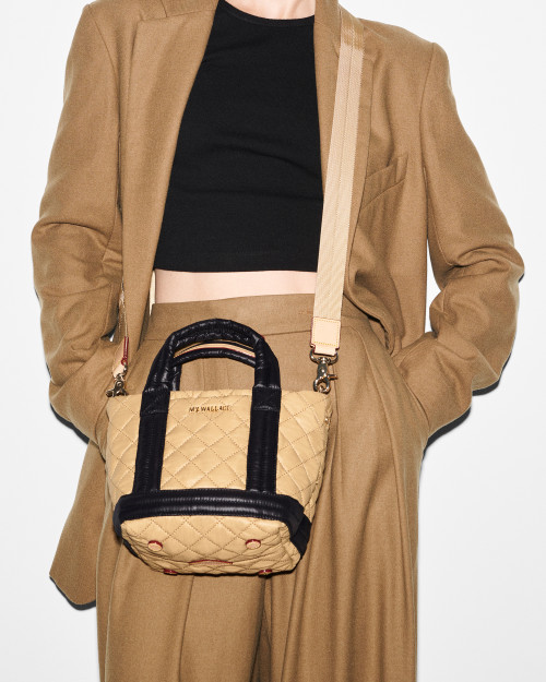 MZ Wallace Handbags Mini Empire Tote Camel & Black