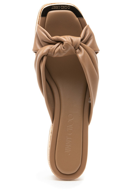 Jimmy Choo Avenue Wedge 50 Sandal Biscuit Leather