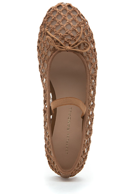 Loeffler Randall Leonie Mary Jane Flat Brown Raffia