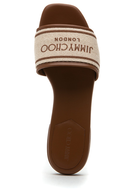 サンダル・ミュール JIMMY CHOO Women Sandals JOA FLATFQTTAN LATTE BROWN Jimmy Choo Joa Sandals | italist
