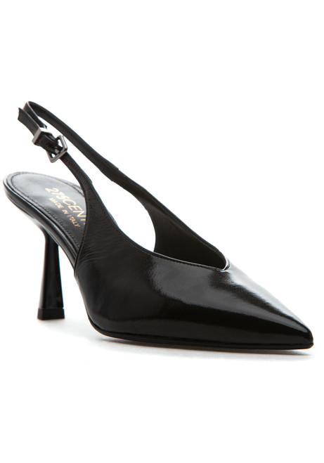 Cindy Slingback Pump Black Leather