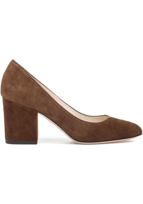 chestnut suede pumps