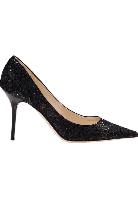 Jimmy Choo Agnes Pump Black Lace Fabric