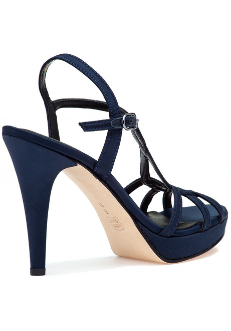 Amazon.com | ESSEX GLAM Womens Navy Faux Suede Low Mid Block Heel Ankle  Strap Court Shoes 5 B(M) US | Heeled Sandals