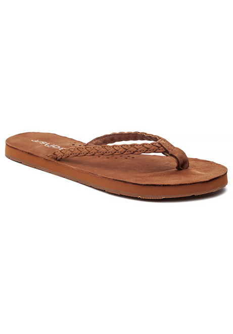 cognac flip flops