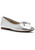 Alie Flat Silver Leather