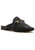 Cora Mule Black Woven Leather