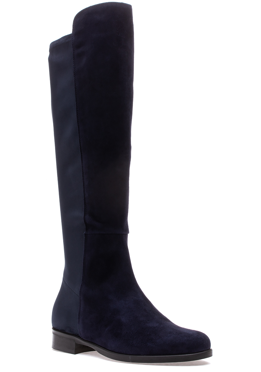 navy suede long boots