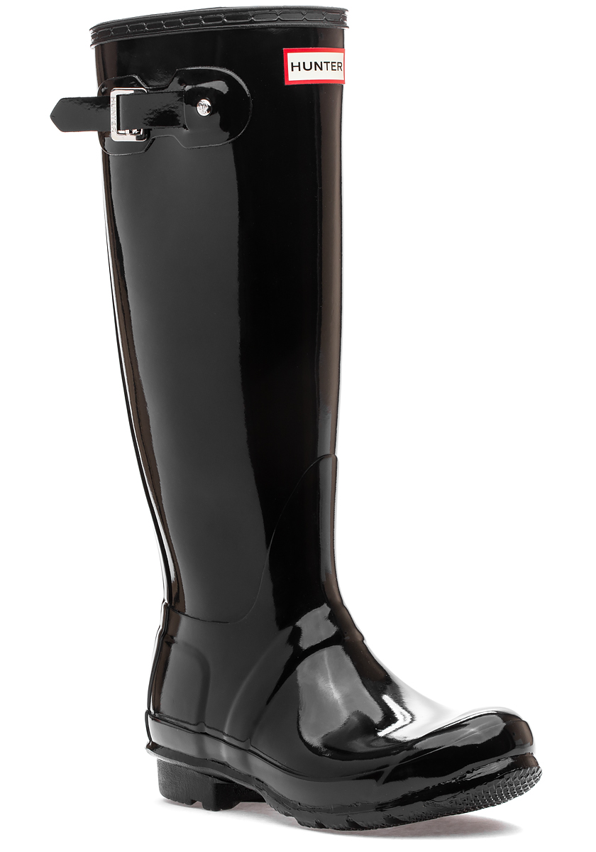 glossy rain boots