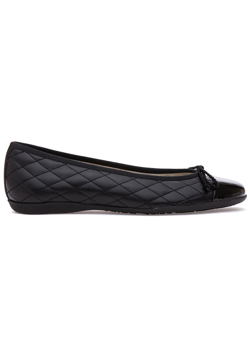 Passport Ballet Flats Black Leather